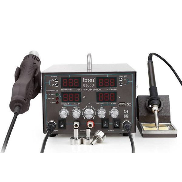 baku-3-in-1-rework-station-8305d هیتر و هویه و منبع تغذیه BAKU ba-8305D