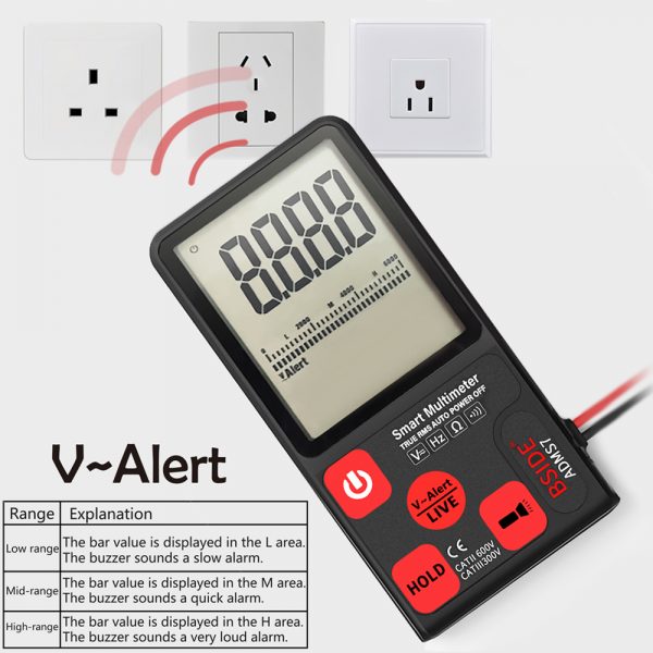 BSIDE-Professional-ADMS7-Smart-True-RMS-Digital-Multimeter-Measuring-Voltage-Meter-Resistance-Tester-with-LCD-Display مولتی متر هوشمند BSIDE مدل ADMS7