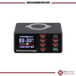 ابزار فست شارژ 8 پورت همراه نمای ولتاژ + شارژ وایرلس + Type C