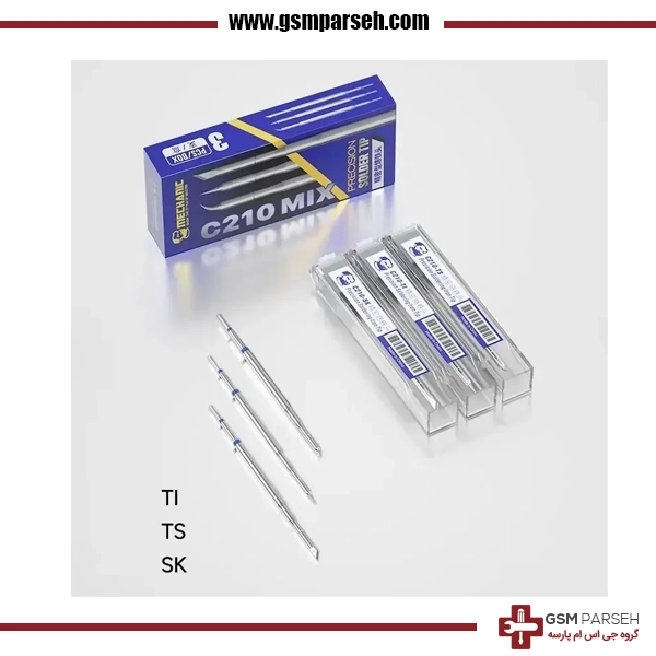 پک نوک های 3 عددی مدل C210 برند مکانیک (صاف - کج - کاتری)