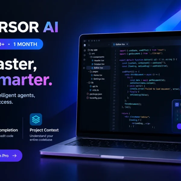 اشتراک (پلاس) Cursor AI Coder Pro+ یک‌ماهه | تجربه حرفه‌ای برنامه‌نویسی با هوش مصنوعی